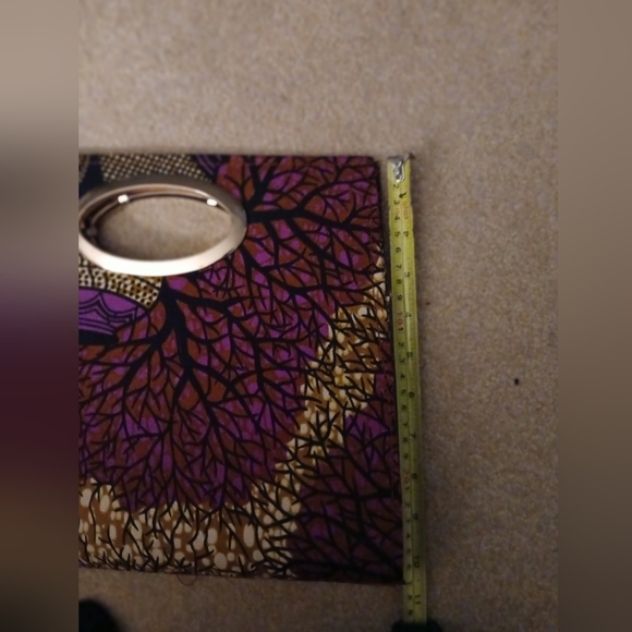 PK Garments Purse Pocketbook Women's Clutch . Gold handle, Purple black. FL - Picture 4 of 5